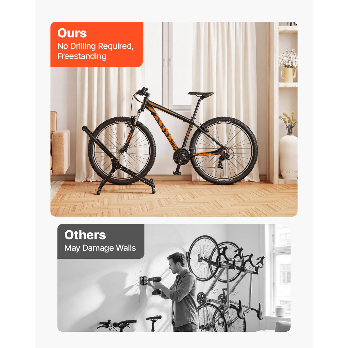 Foldable Bike Floor Stand for 20-29 in Wheels